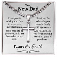 Thumbnail for New Dad (From Daughter in Law) Cuban Cross Necklace - Love You This Much