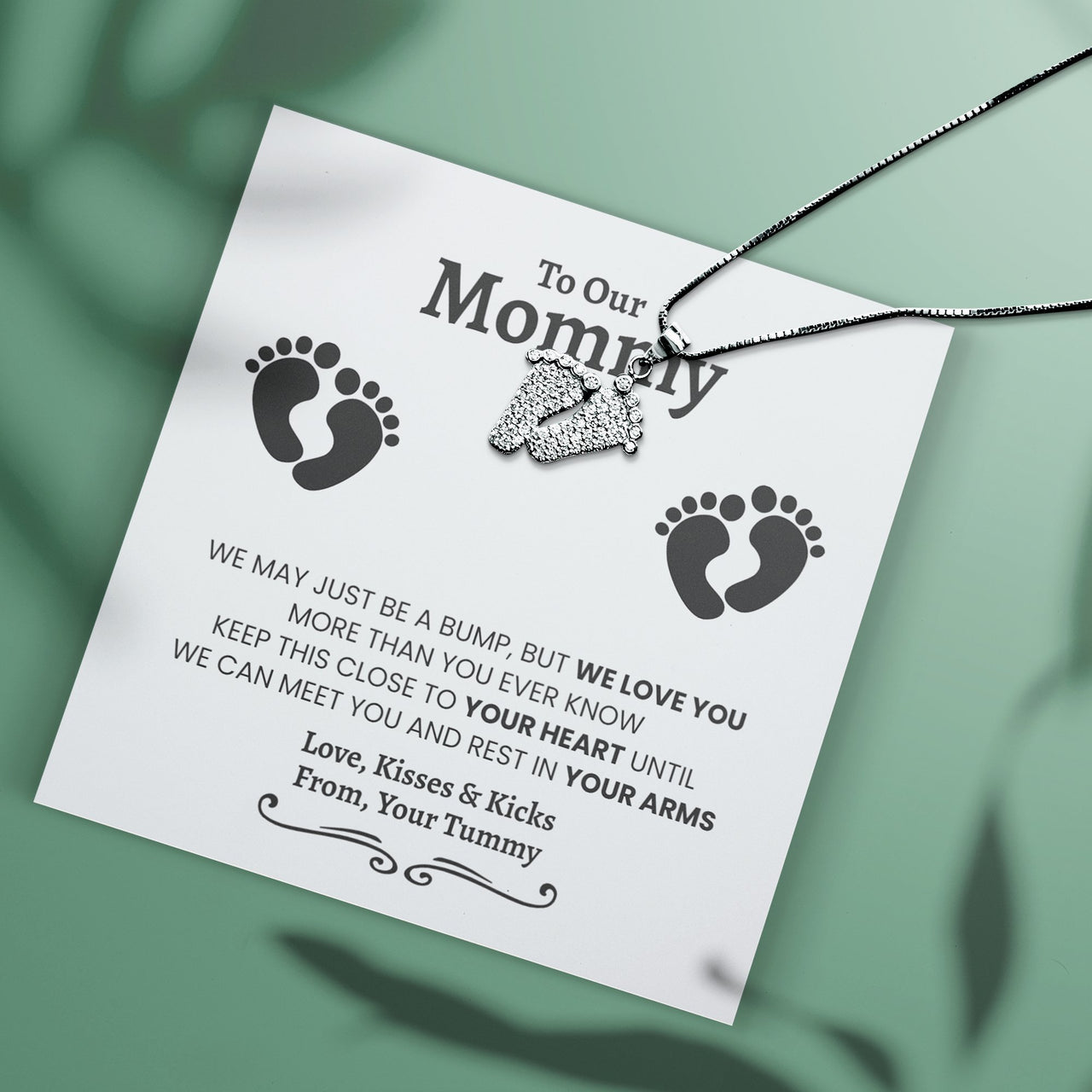 New Mom Expecting Twins Baby Feet Necklace - Love You This Much