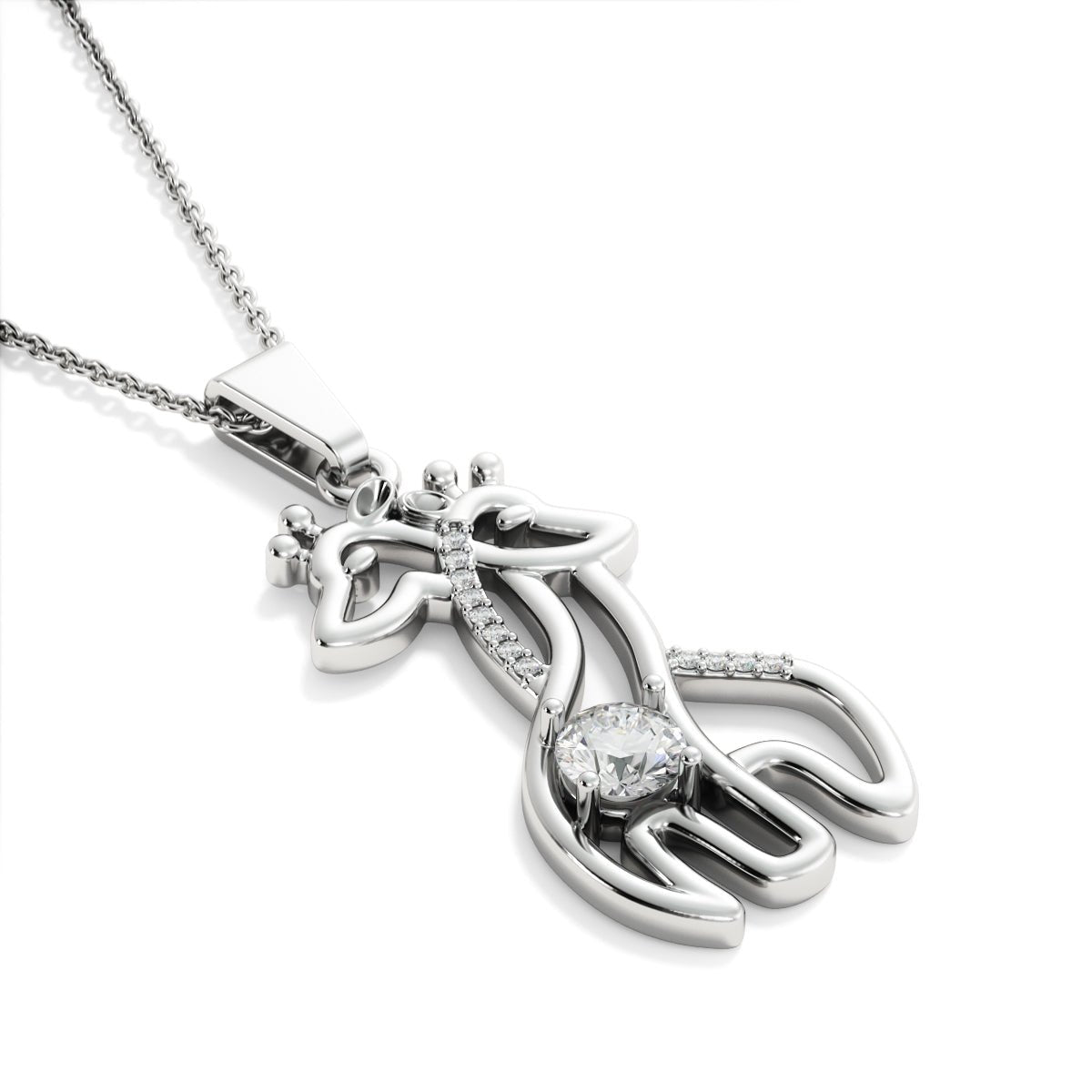 New Mom of Twins Giraffe Necklace - Love You This Much