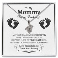 Thumbnail for New Mom on Birthday Baby Feet Necklace - Love You This Much