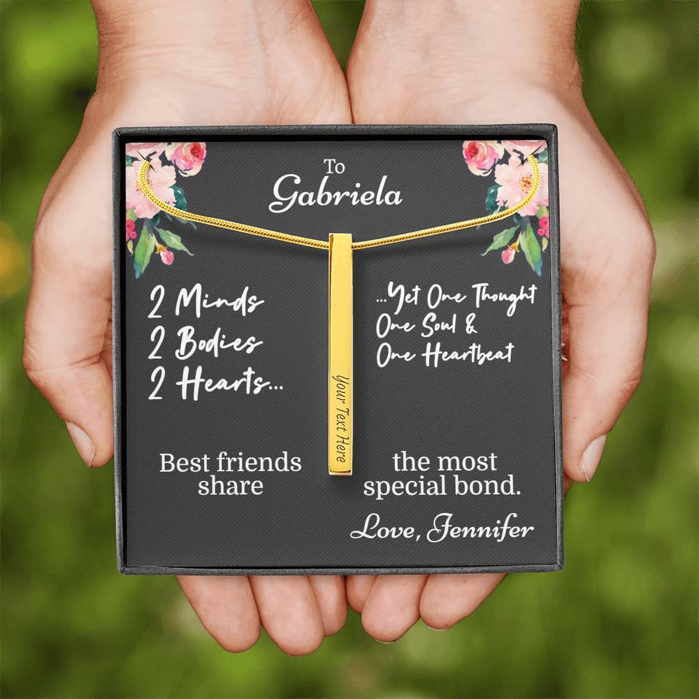 Personalized Best Friend (2 Minds) 2 Sided Stick Necklace - Love You This Much