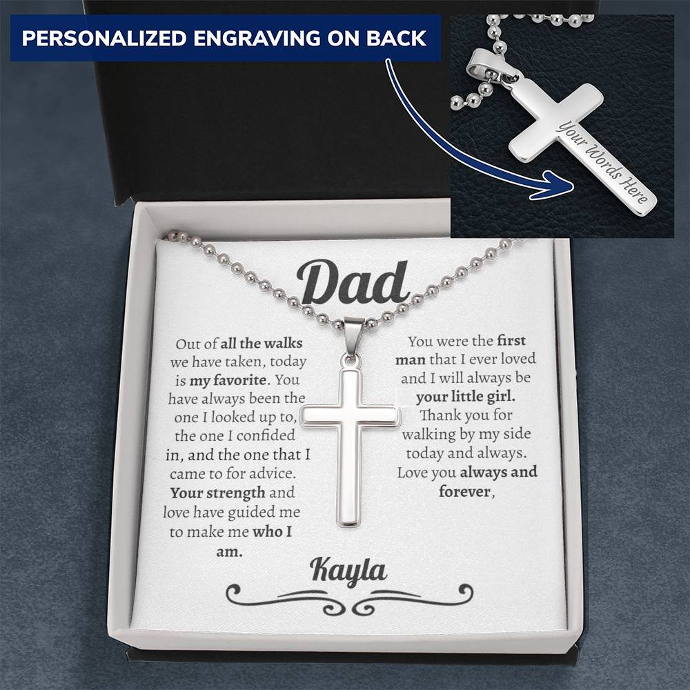 Personalized Bride to Dad Ball Chain Necklace - Love You This Much