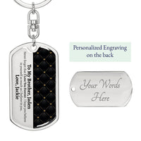 Thumbnail for Personalized Brother Dog Tag Keychain - Love You This Much