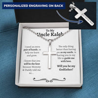 Thumbnail for Personalized Godfather Proposal Ball Chain Cross Necklace - Love You This Much