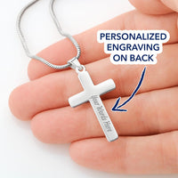 Thumbnail for Personalized Grandpa (from Grandkids) Cross Necklace - Love You This Much