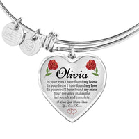 Thumbnail for Personalized Name Roses Bangle Bracelet - Love You This Much