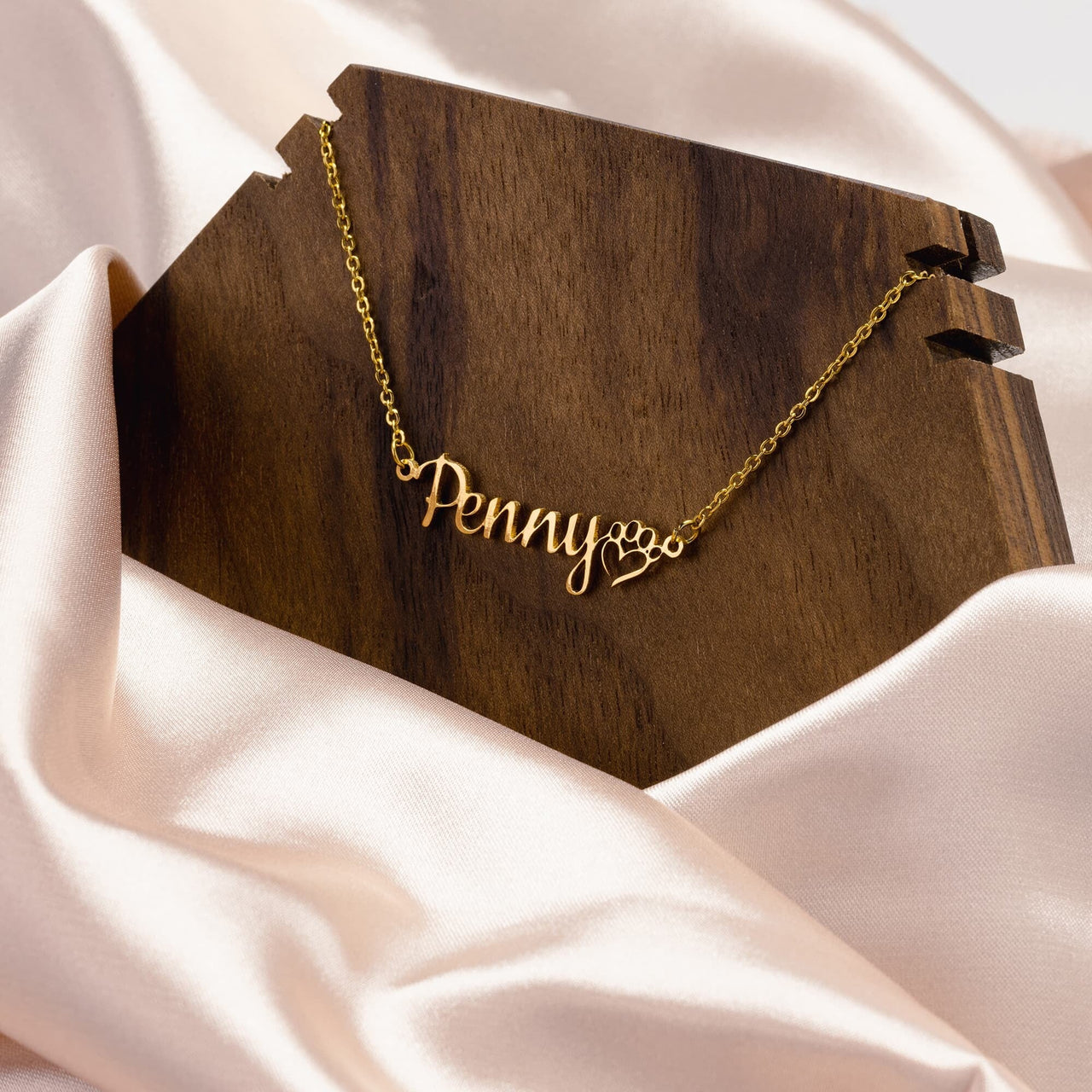 Personalized Name with Dog Paw Necklace - Love You This Much