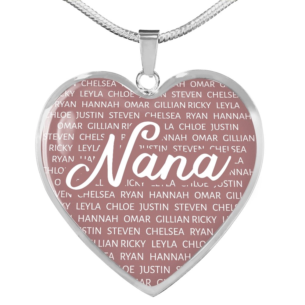 Personalized Nana Heart Necklace - Love You This Much