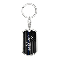 Thumbnail for Personalized Police Officer Dog Tag Keychain - Love You This Much