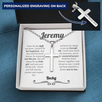 Thumbnail for Personalized Son In Law Ball Chain Cross Necklace - Love You This Much