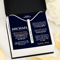 Thumbnail for Personalized Son In Law Wedding Bar Necklace - Love You This Much