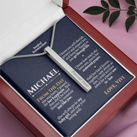 Thumbnail for Personalized Son In Law Wedding Bar Necklace - Love You This Much