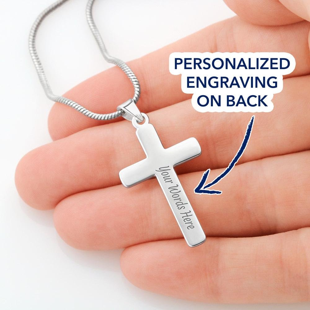 Personalized Son In Law (Wedding) Parents in Law Normal Cross Necklace (engraved) - Love You This Much