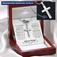 Thumbnail for Personalized Son In Law (Wedding) Parents in Law Normal Cross Necklace (engraved) - Love You This Much