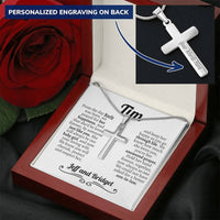 Thumbnail for Personalized Son In Law (Wedding) Parents in Law Normal Cross Necklace (engraved) - Love You This Much