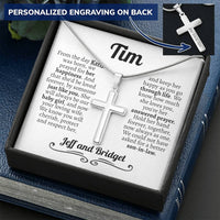 Thumbnail for Personalized Son In Law (Wedding) Parents in Law Normal Cross Necklace (engraved) - Love You This Much