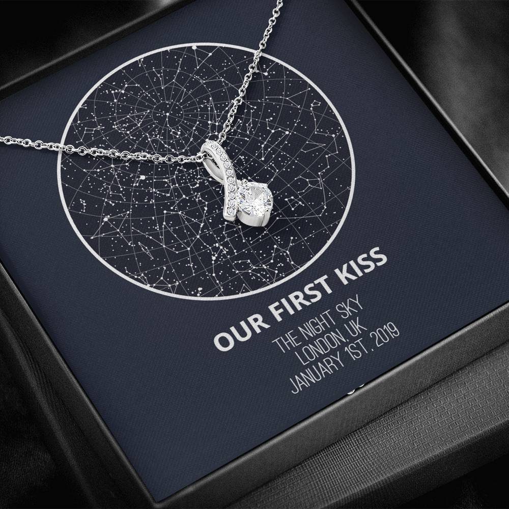 Personalized Star Map Alluring Beauty Necklace - Love You This Much