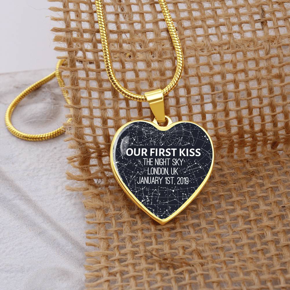 Personalized Star Map Heart Necklace - Love You This Much