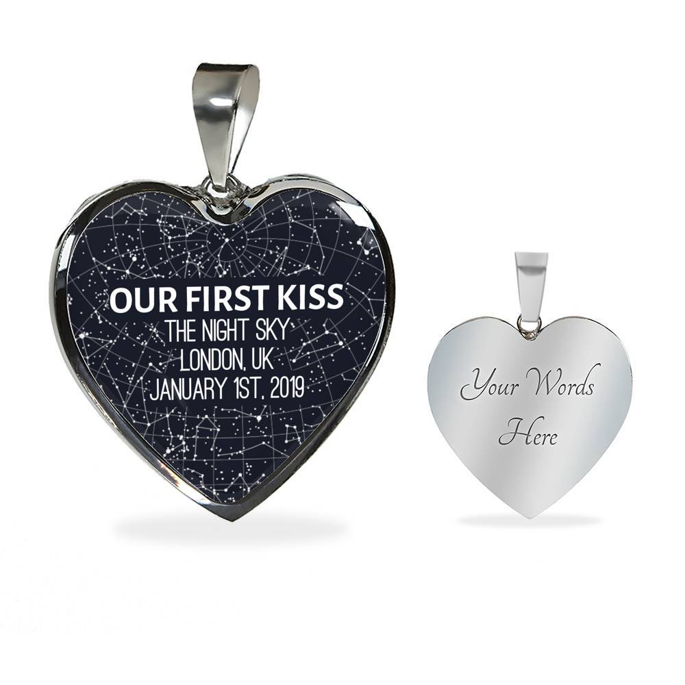 Personalized Star Map Heart Necklace - Love You This Much