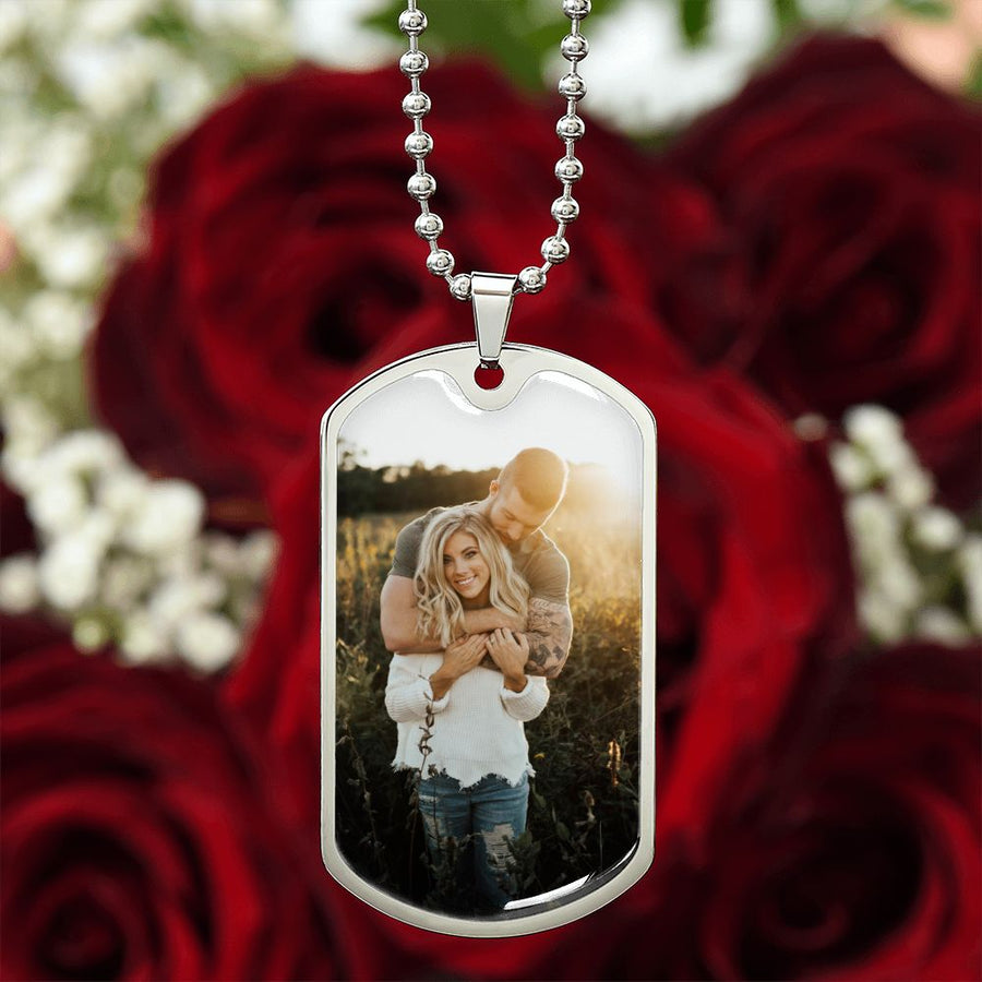 Photo Dog Tag Necklace - Love You This Much