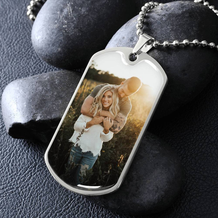 Photo Dog Tag Necklace - Love You This Much
