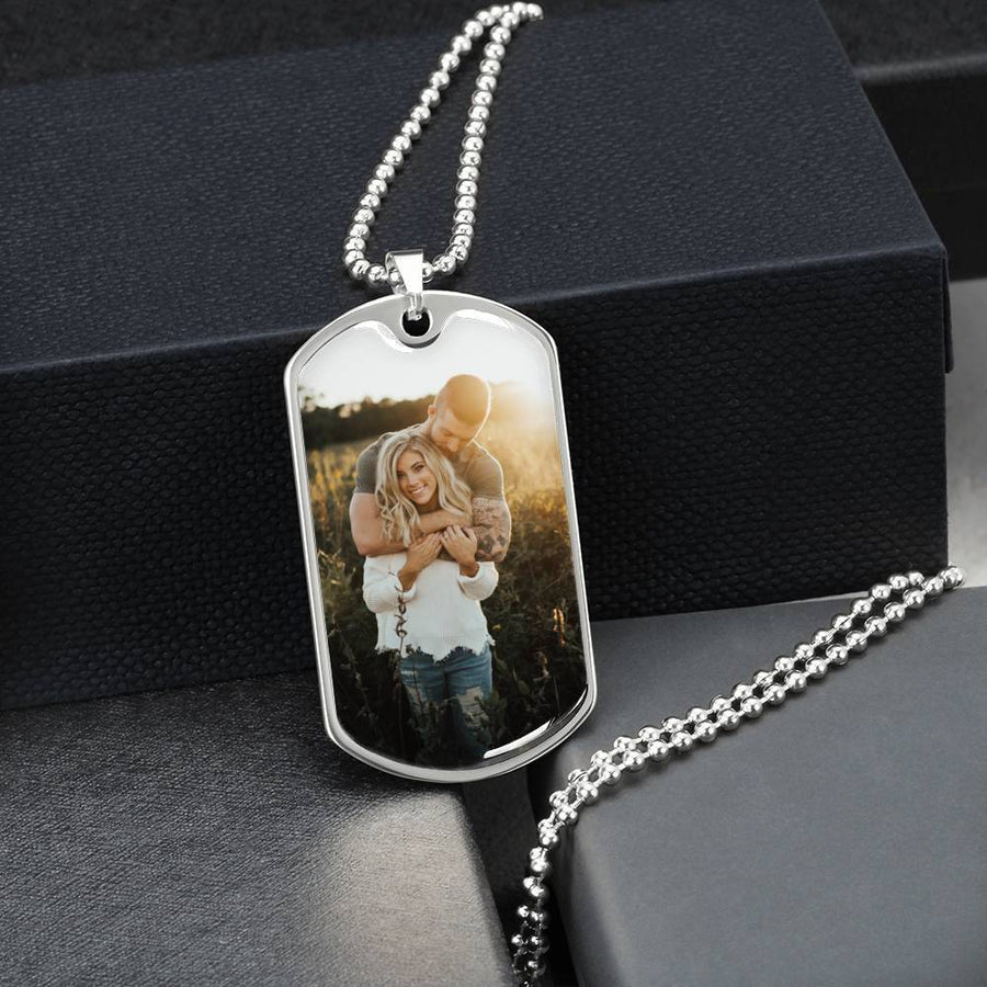 Photo Dog Tag Necklace - Love You This Much