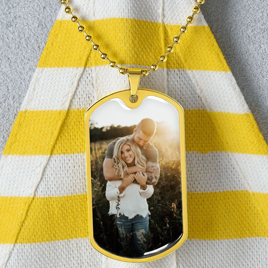 Photo Dog Tag Necklace - Love You This Much