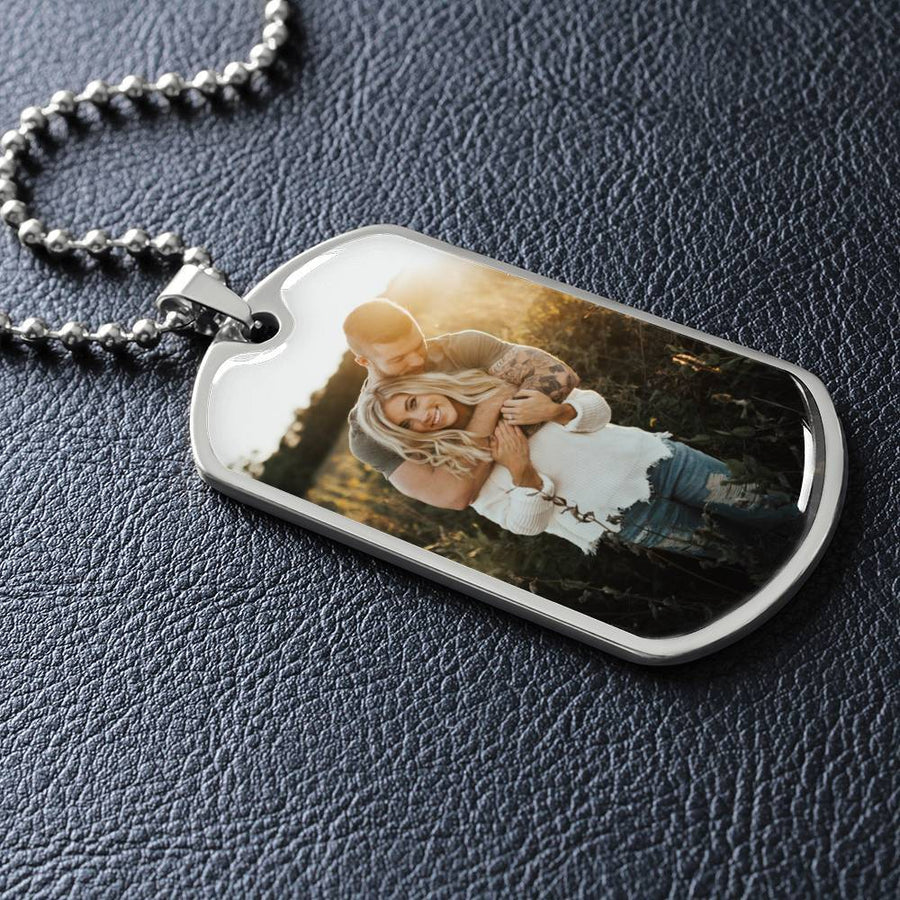 Photo Dog Tag Necklace - Love You This Much