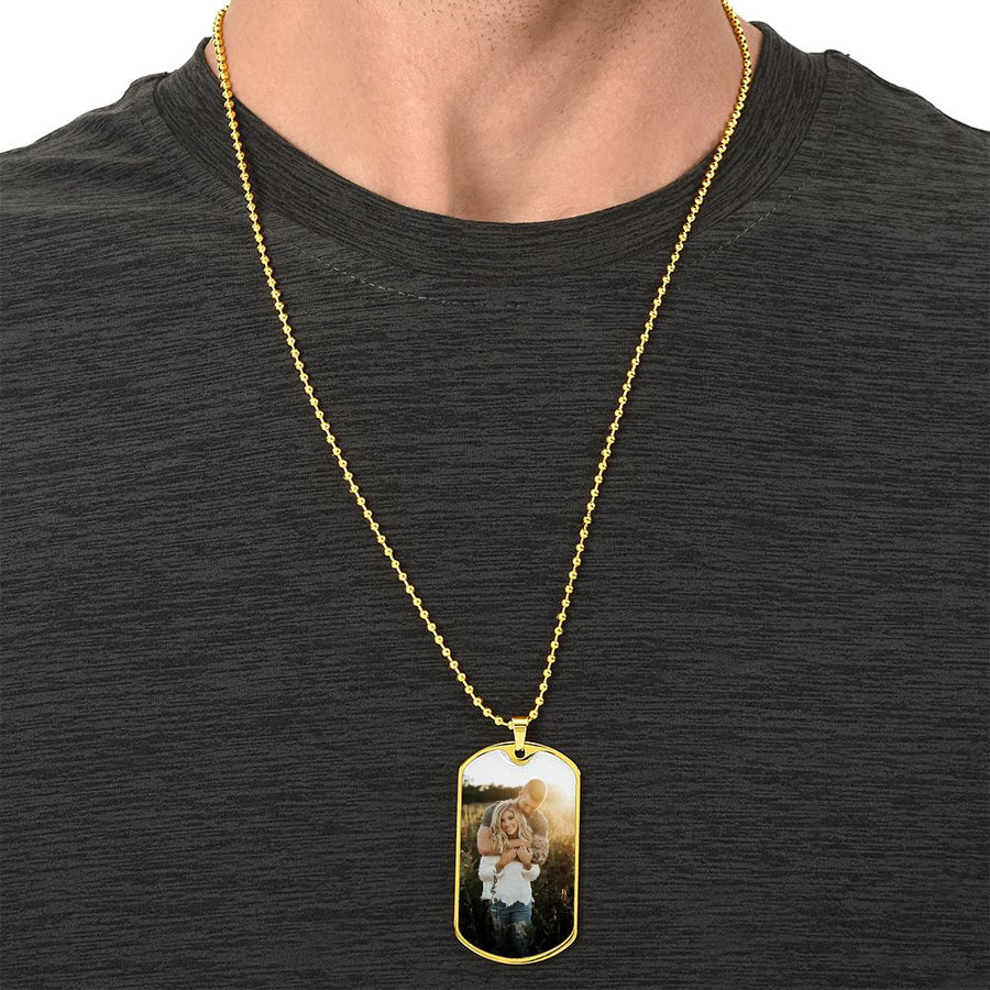 Photo Dog Tag Necklace - Love You This Much