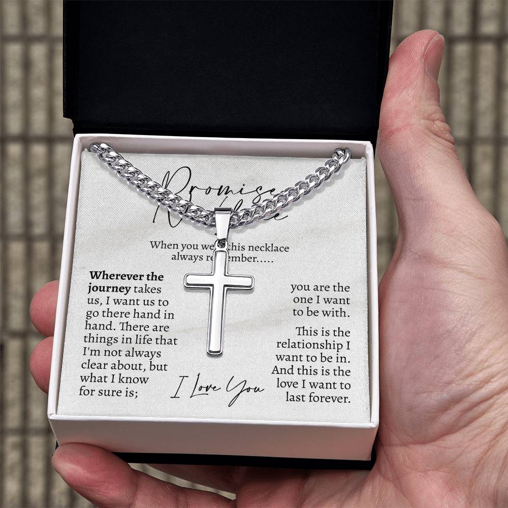 Promise "Our Journey" Cuban Cross Necklace - Love You This Much