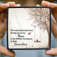 Thumbnail for Promoted Mom to Grandma Cross Necklace - Love You This Much