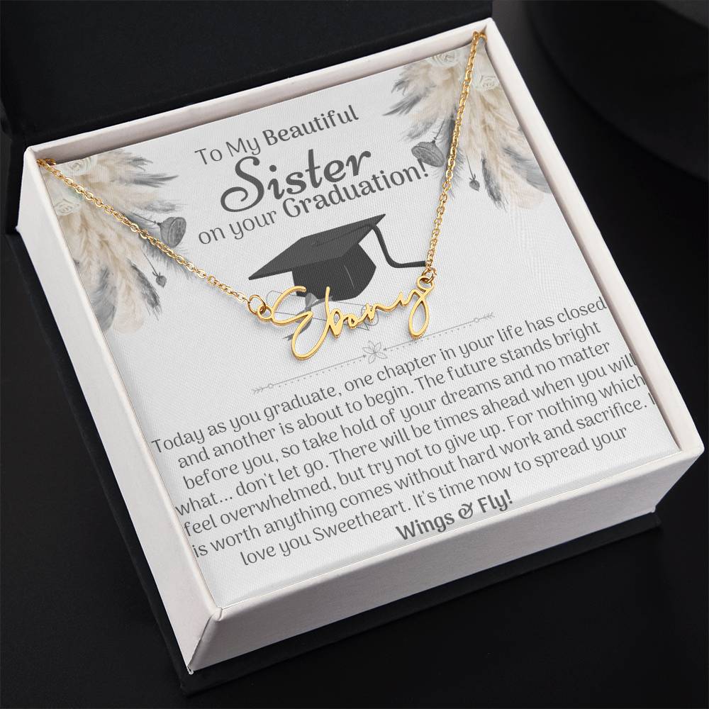 Sister Graduation Name Necklace - Love You This Much