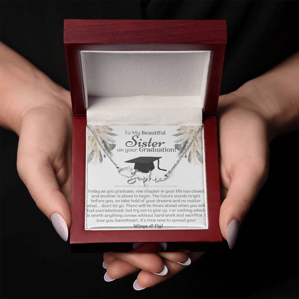 Sister Graduation Name Necklace - Love You This Much