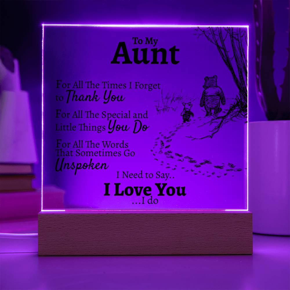 To My Aunt "For All The.." Square Acrylic - Love You This Much