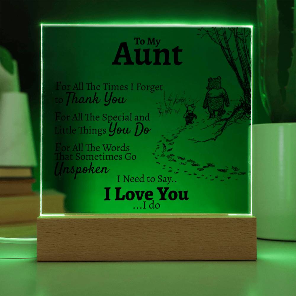 To My Aunt "For All The.." Square Acrylic - Love You This Much