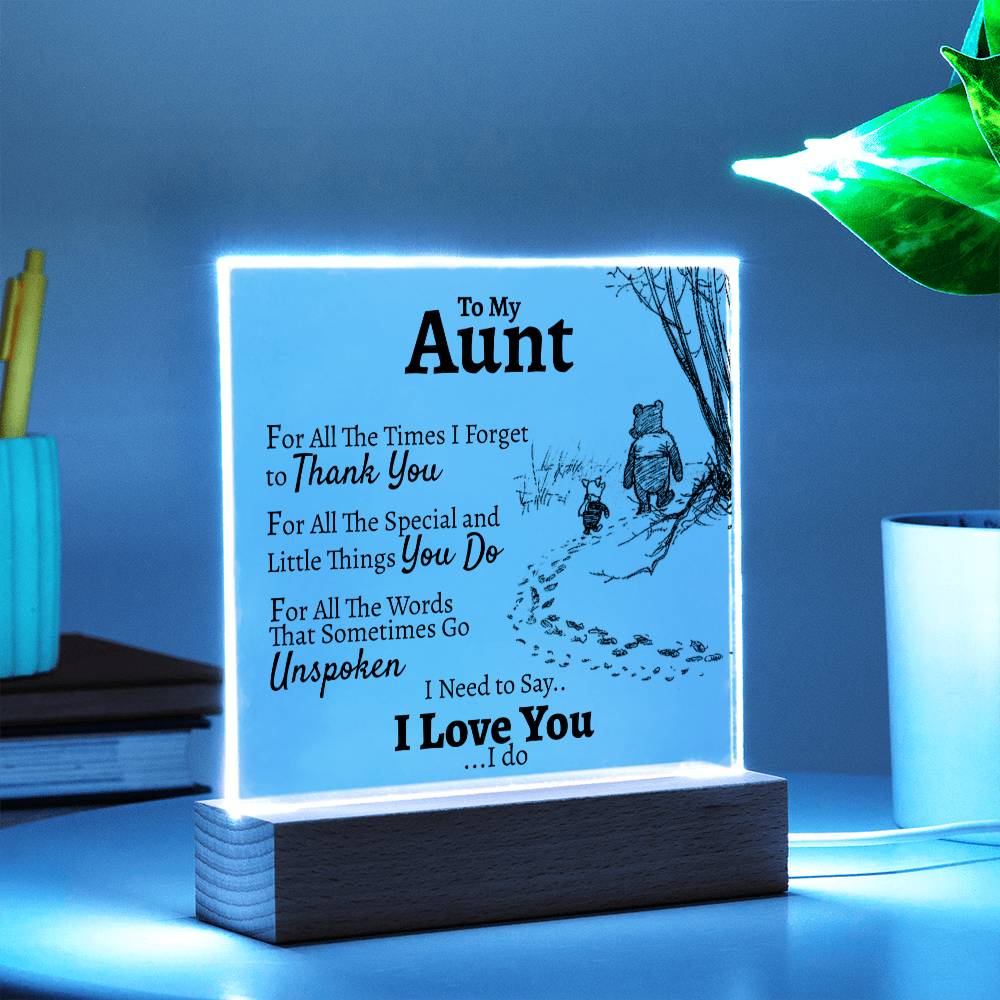 To My Aunt "For All The.." Square Acrylic - Love You This Much