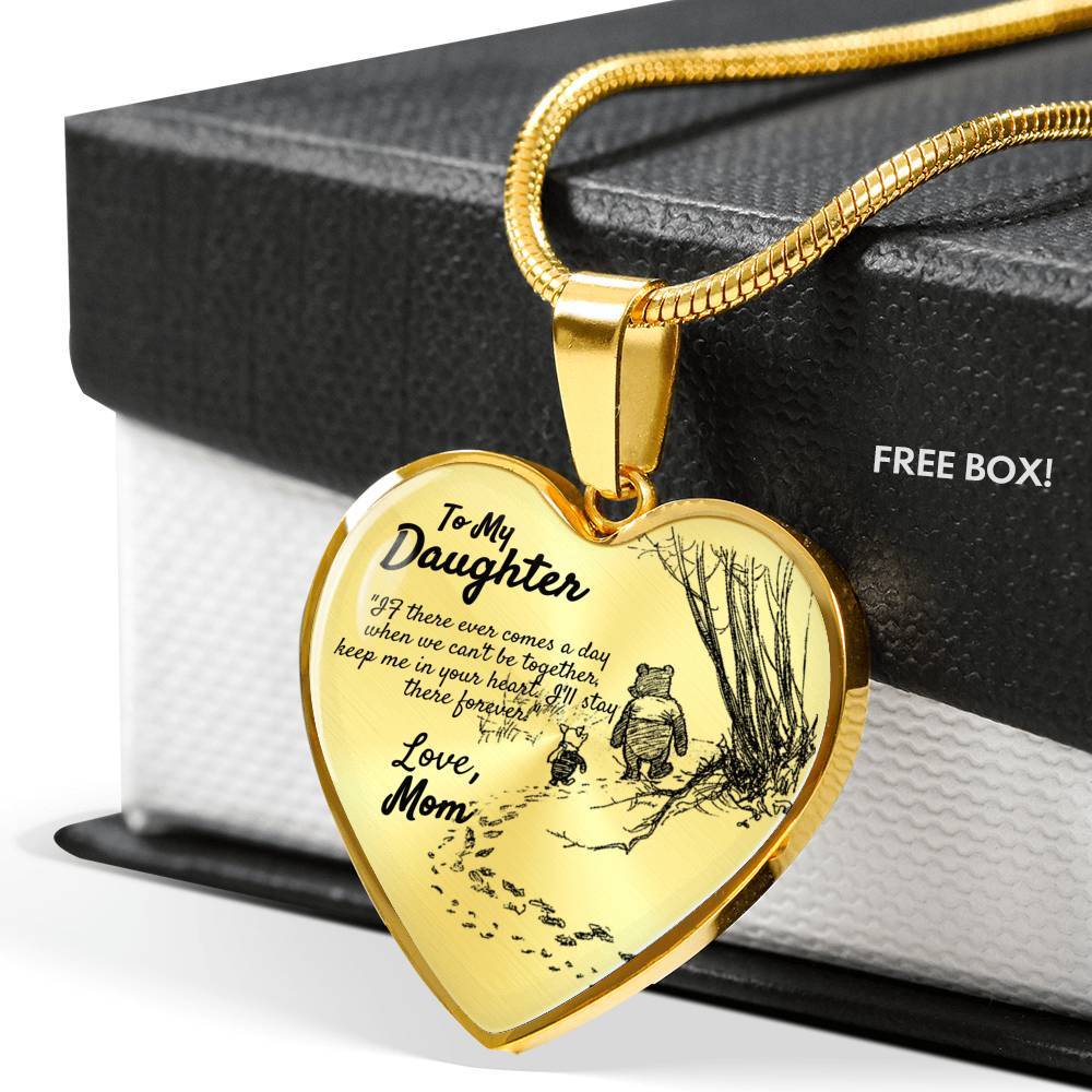 To My Daughter 'Christopher Robins Edition' (Love Mom) Luxury Heart Necklace - Love You This Much