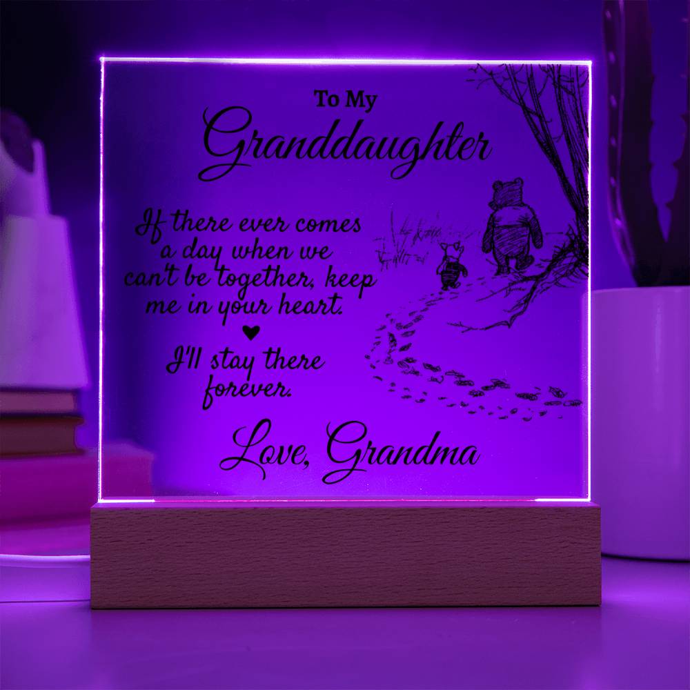 To My Granddaughter (Love Grandma) Square Acrylic - Love You This Much