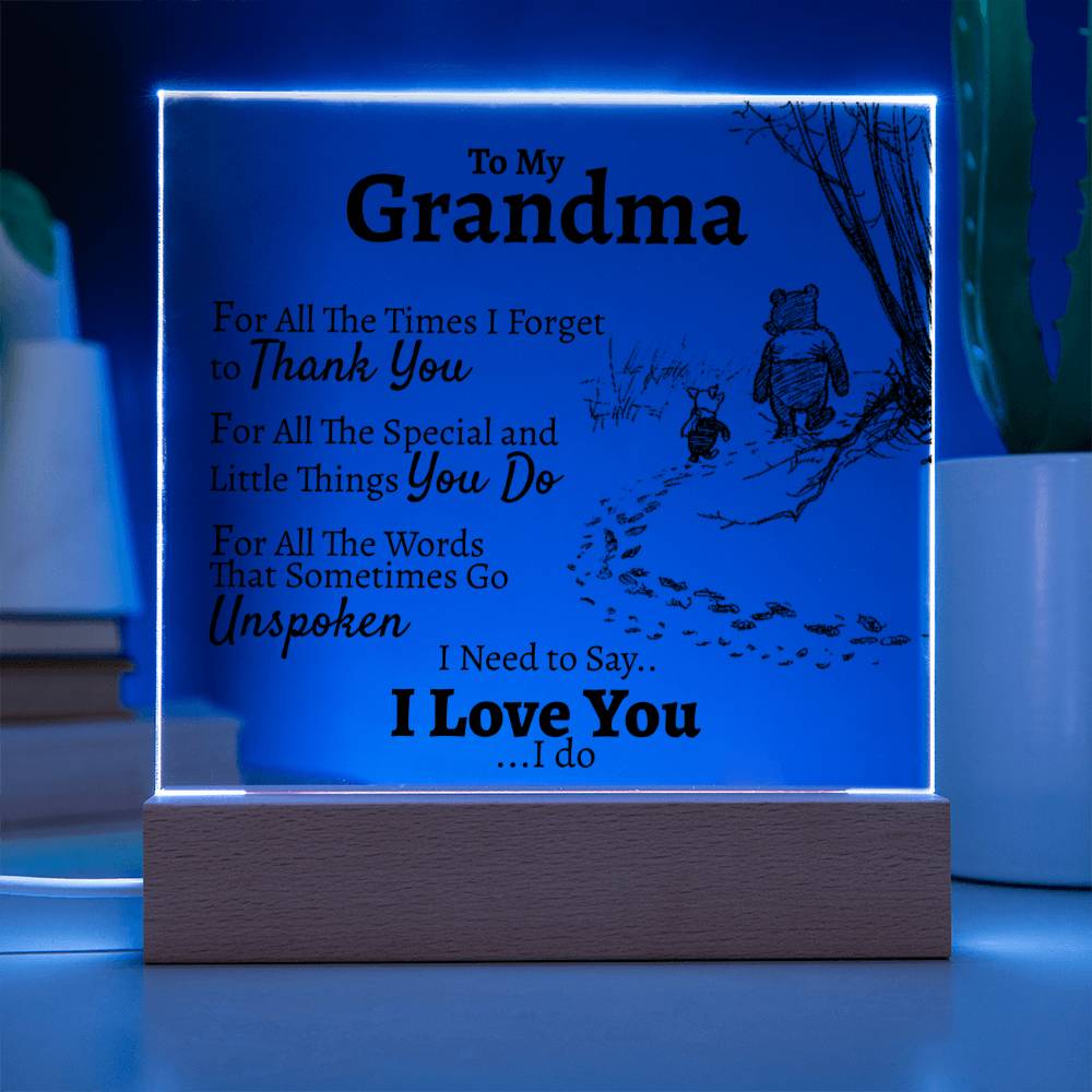 To My Grandma "For All The.." Square Acrylic - Love You This Much