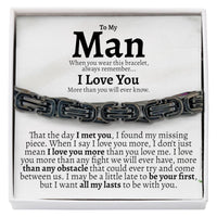 Thumbnail for To My Man Cuban Twist Steel Bracelet - Love You This Much