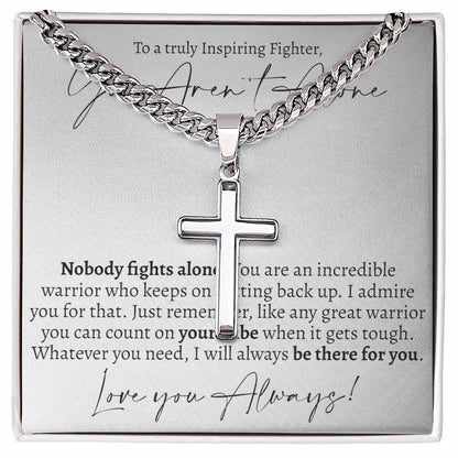 You Aren't Alone Cross Cuban Necklace - Love You This Much